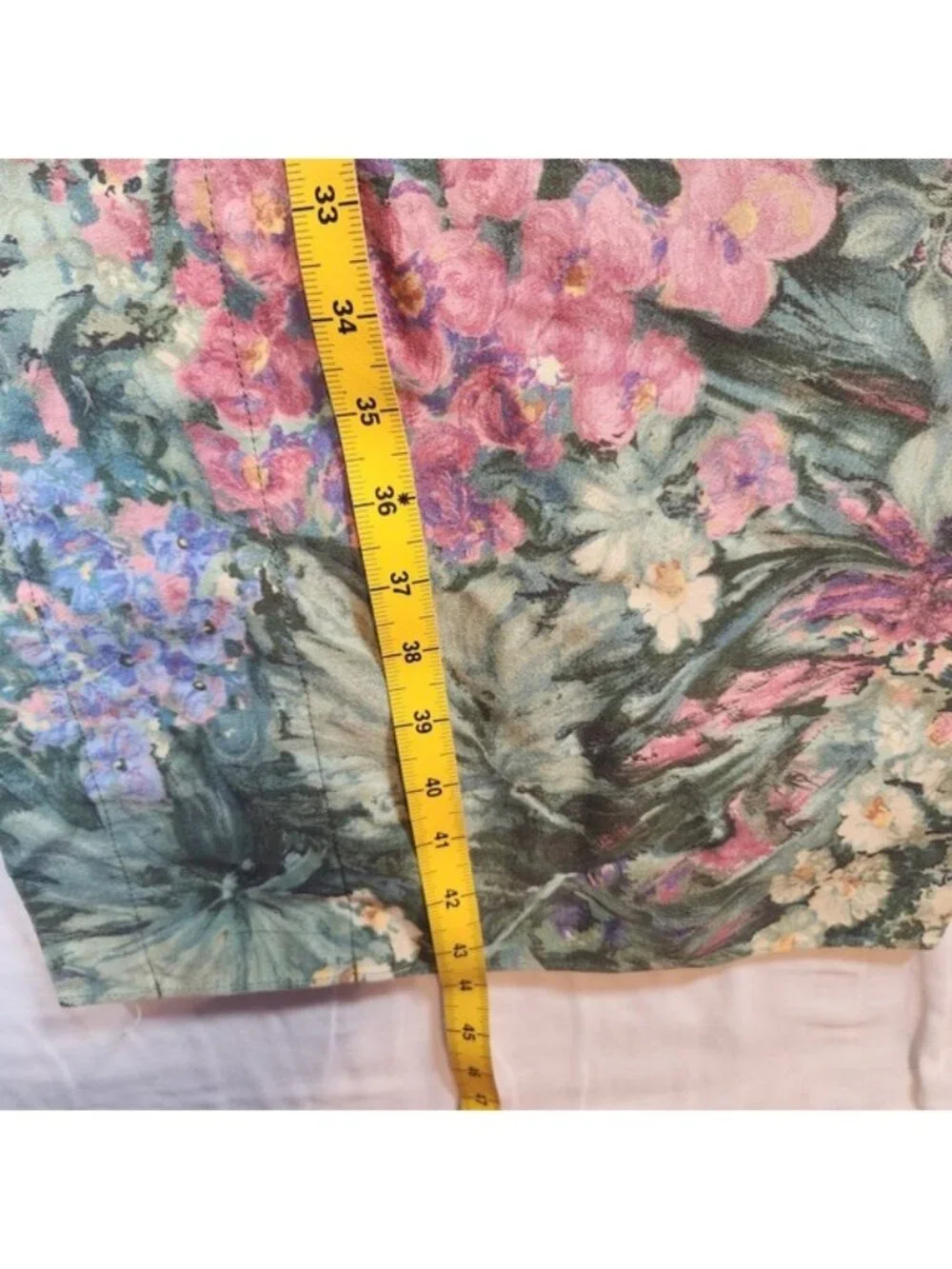 Vintage‎ Floral Window Valance Painterly Garden Botanical Print Green Pink 86x15